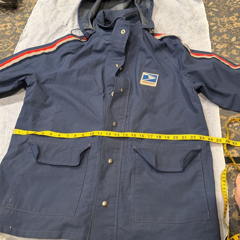 USPS Rain Jacket Wind Breaker Blue Reflective Mail 100% Gore Tex - Picture 2 of 4